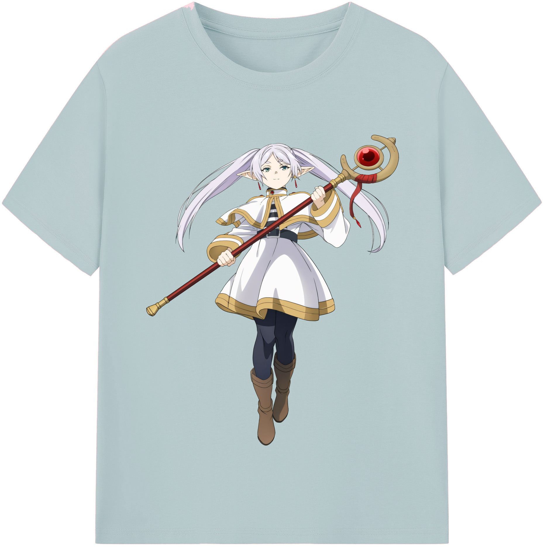（画像用） 葬送のフリーレン Frieren 綿100％半袖Tシャツ（フロントプリント）